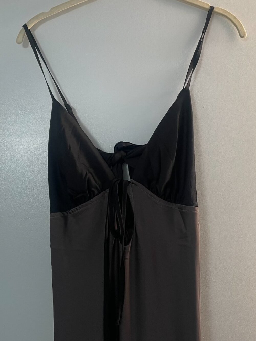 Peppermayo Flora Satin Maxi Dress in Steel Me Away | Size 6 - Picture 4 of 7